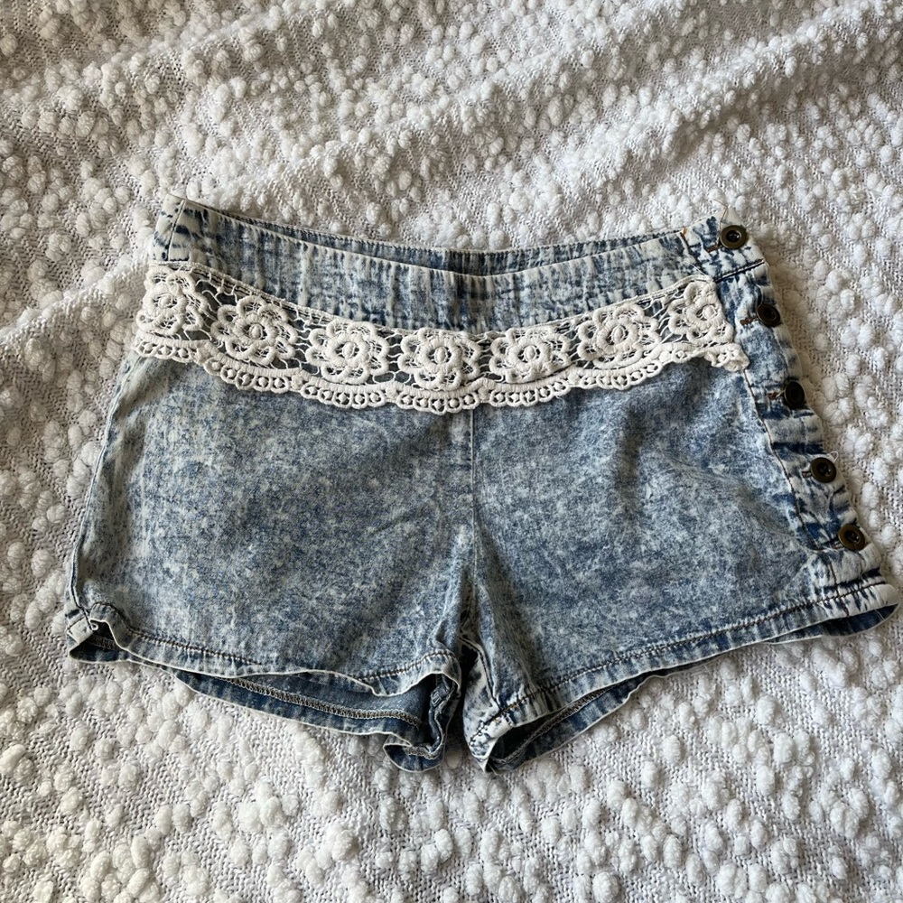 Lace Jean shorts